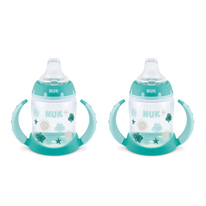 NUK Learner Cup, 6+ Months, Fun Fruits and Animals, Amazon Exclusive Collection, 5 Oz, Pack of 2 – BPA Free, Soft Spout, Spill Proof Sippy Cup