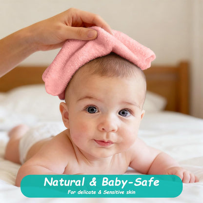 HOMEXCEL Baby Washcloths 24 Pack-Microfiber Coral Fleece Baby Bath Face Towel 7 x 9 Inch Extra Absorbent and Soft Burp Cloth and Wash Cloths for Newborn-Infants and Toddlers-Gentle On Sensitive Skin