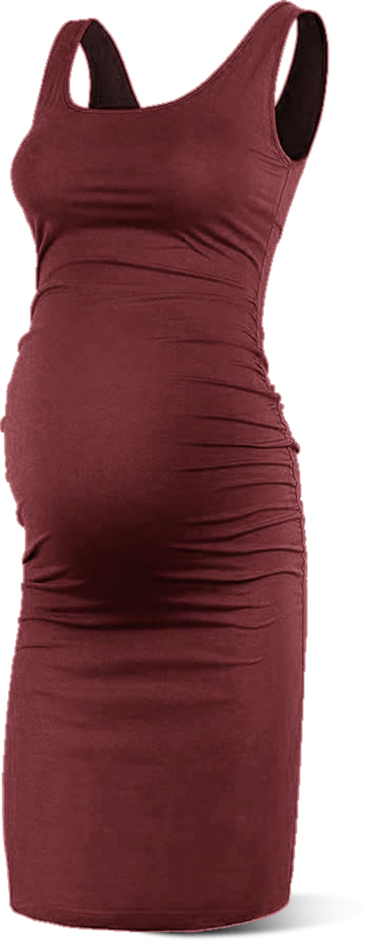 Rnxrbb S-2XL Women Summer Sleeveless Maternity Dress Pregnancy Tank Scoop Neck Mama Clothes Casual Bodycon Clothing
