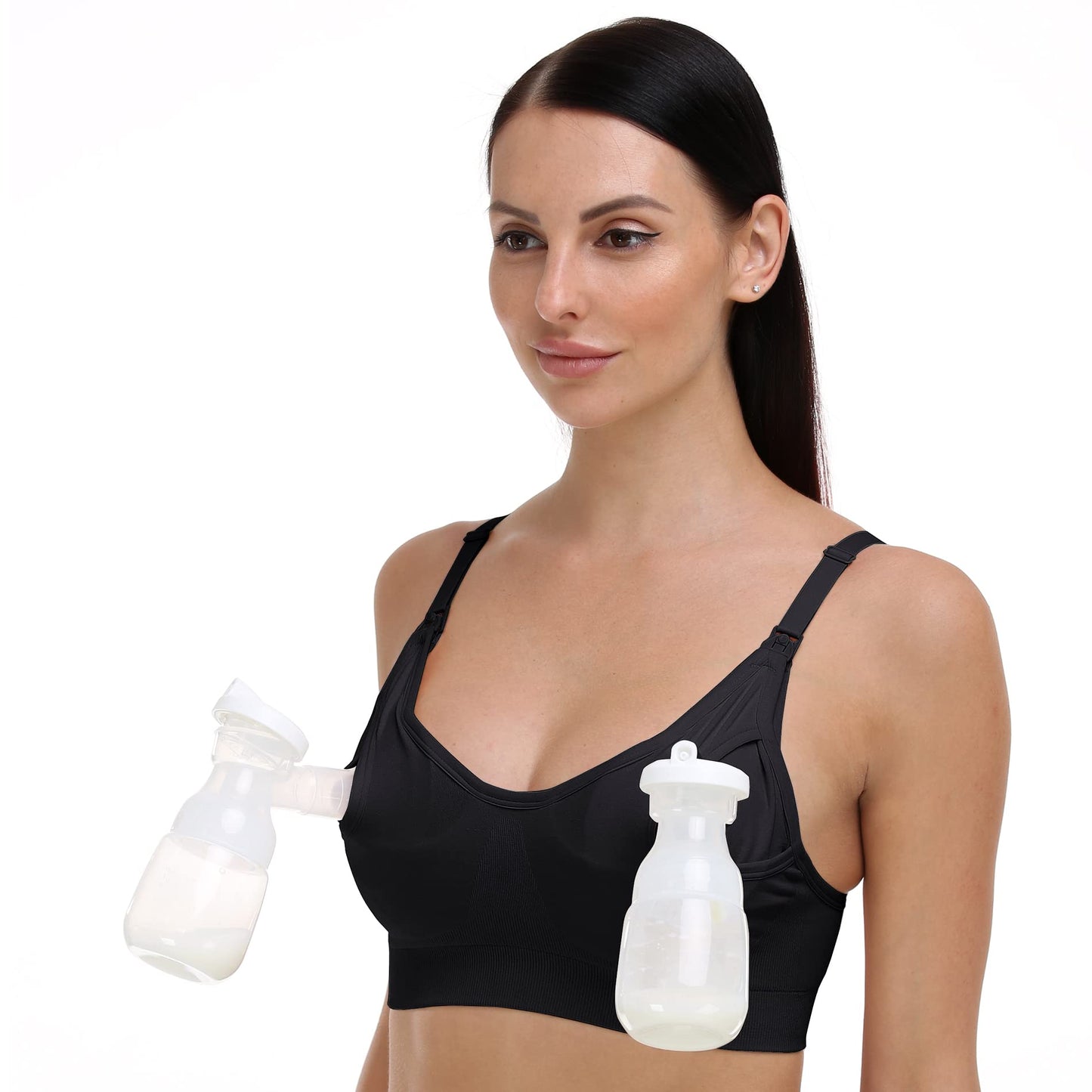 GXXGE Nursing Bra Support Pumping Bra Hands Free All in One Maternity Bra Comfortable Breast No Pad Pumps Bra