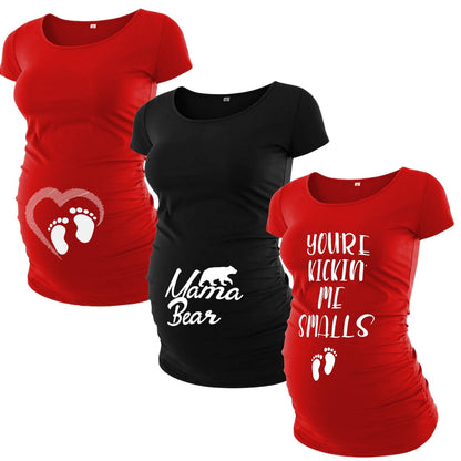 Pack of 3 Maternity Shirts for Women - Casual Graphic Pregnancy Announcement Shirt for Mom to Be