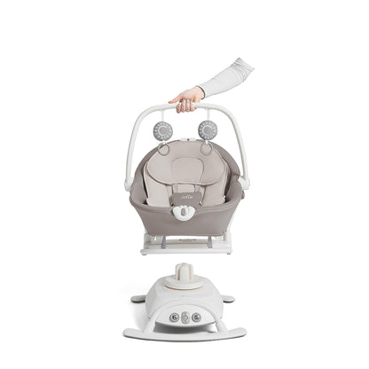 Joie Cinnamon 2-in-1 Glider and Rocker – Multi-Motion Baby Swing and Rocker Combo with Plush Fabrics, Compact Design, and Multiple Recline Positions – Soothing Sounds & Gentle Vibrations (Fern)