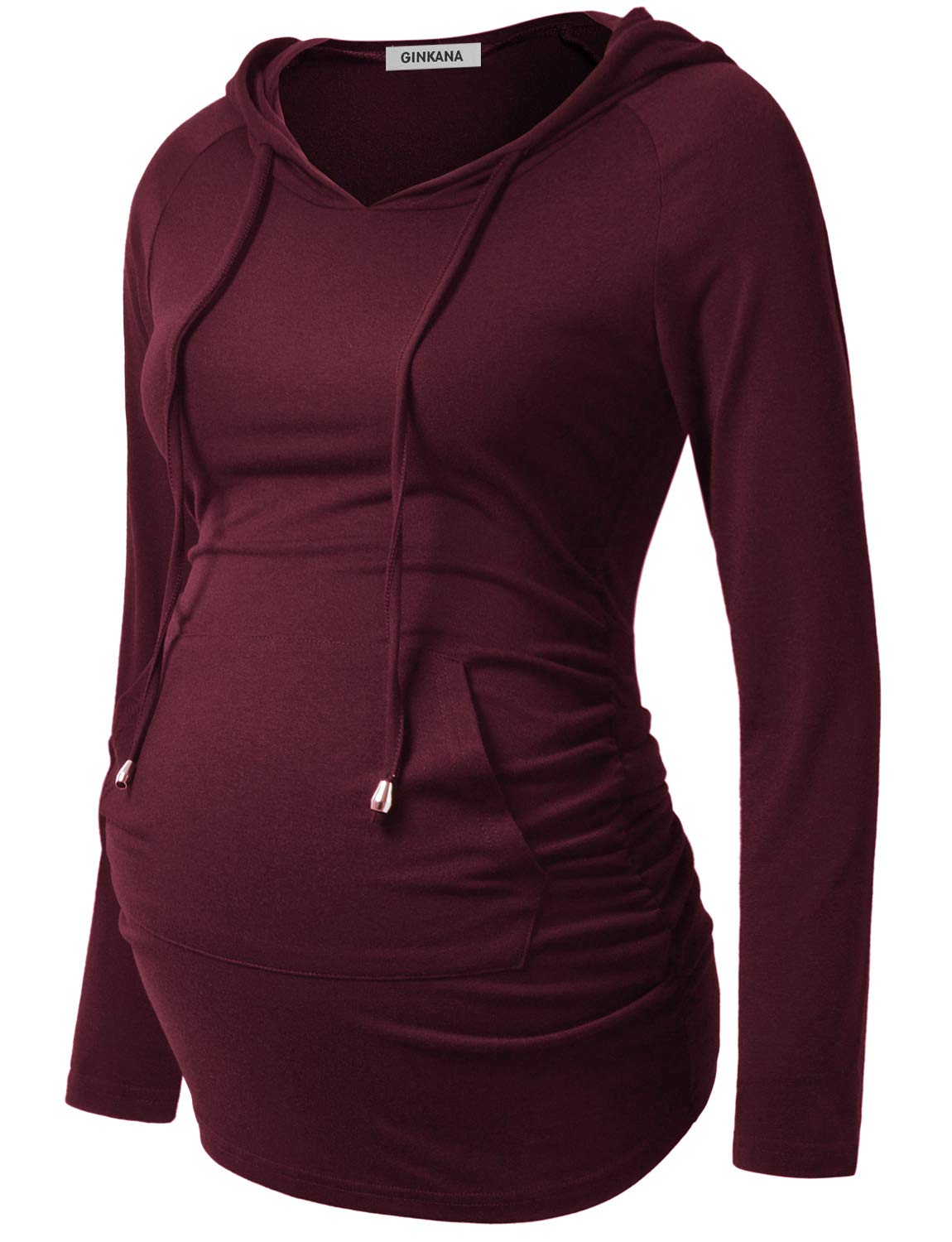 GINKANA Maternity Hoodie Long Sleeves Shirts Casual Maternity Top Pregnancy Sweatshirt Casual Clothes