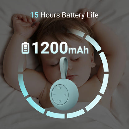Portable Baby Sound Machine [White Noise for Babies Kids Adults][Timer Function][12 Soothing Sounds][Sleep Soother] 15 Hours Battery Life, Travel,Registry,Gifts,Shower,Clips on Baby Stroller