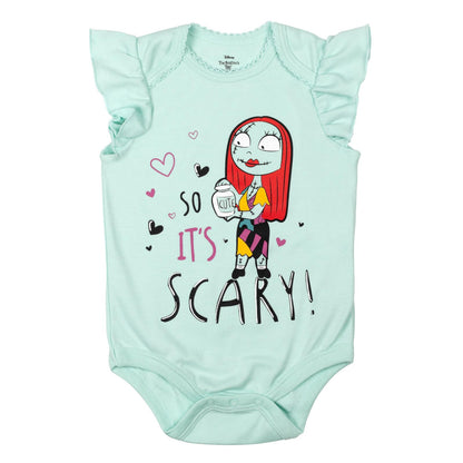 Disney Nightmare Before Christmas Sally Jack Skellington Baby Girls 5 Pack Bodysuits Newborn to Infant