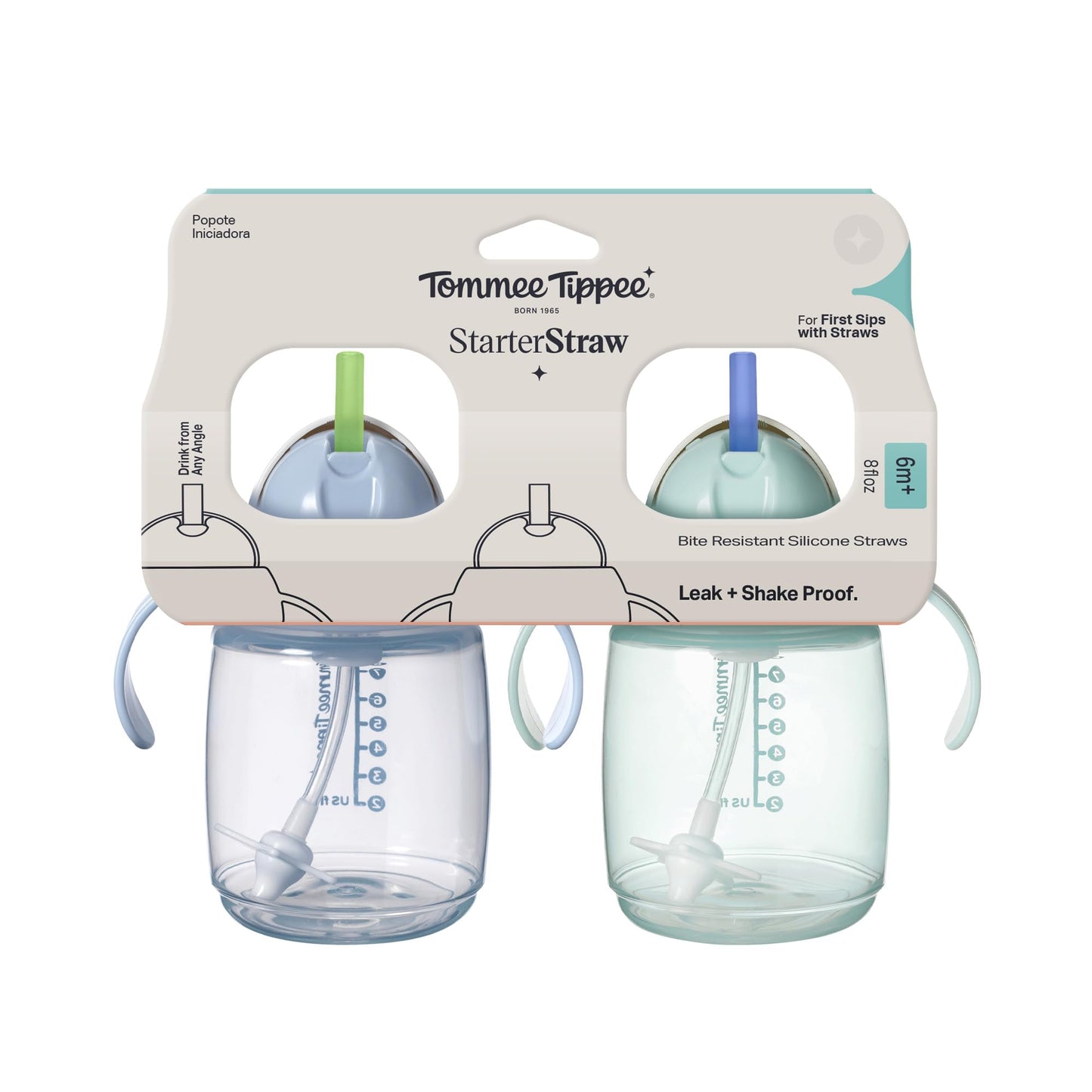 Tommee Tippee Transition Baby Sippy Cup With Spout, Ages 4 Months and Up, 5 oz, Leak-Proof Silicone Spout, Easy Grip Handles, Pink, Pack of 2