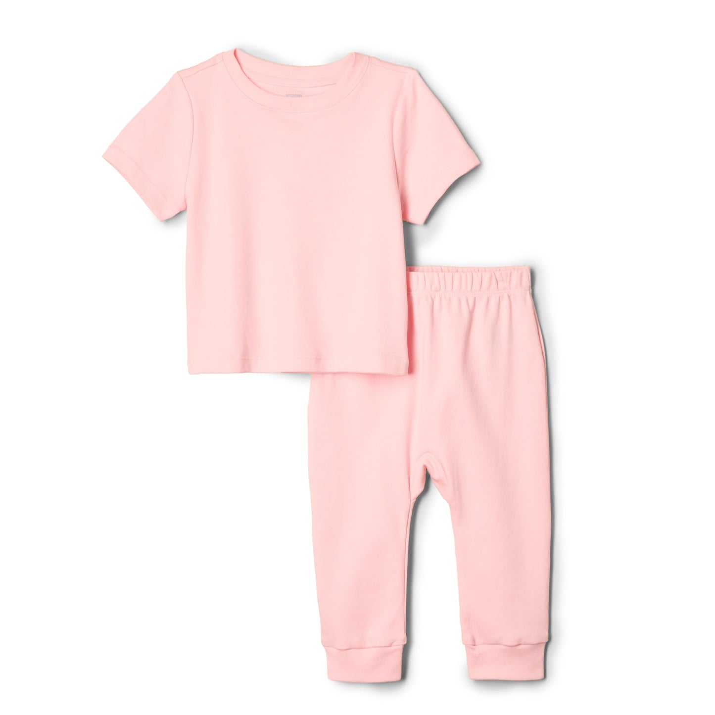 Amazon Essentials x Sofia Grainge Unisex Toddlers and Babies' Cotton Knit Short Sleeve Shirt & Pants Set