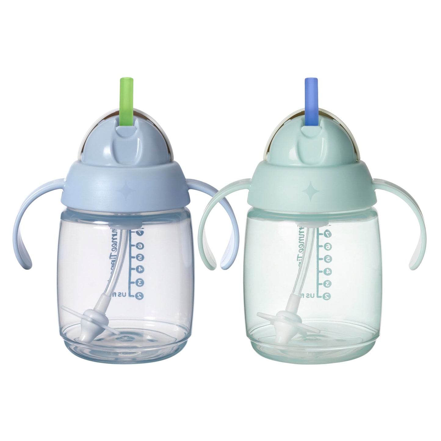 Tommee Tippee Transition Baby Sippy Cup With Spout, Ages 4 Months and Up, 5 oz, Leak-Proof Silicone Spout, Easy Grip Handles, Pink, Pack of 2