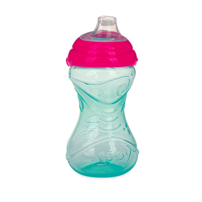Nuby Clik-It Soft Spout No-Spill Easy Grip Sippy Cup - (3-Pack) 10 Oz - 6+ Months - Neutral