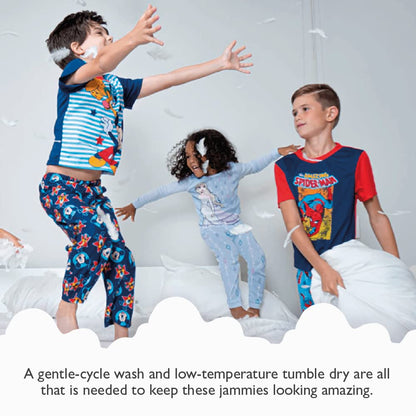 Disney Unisex Kids' 6-piece Snug-fit Cotton Matching Comfortable Pajama Set, Soft & Cute for Kids