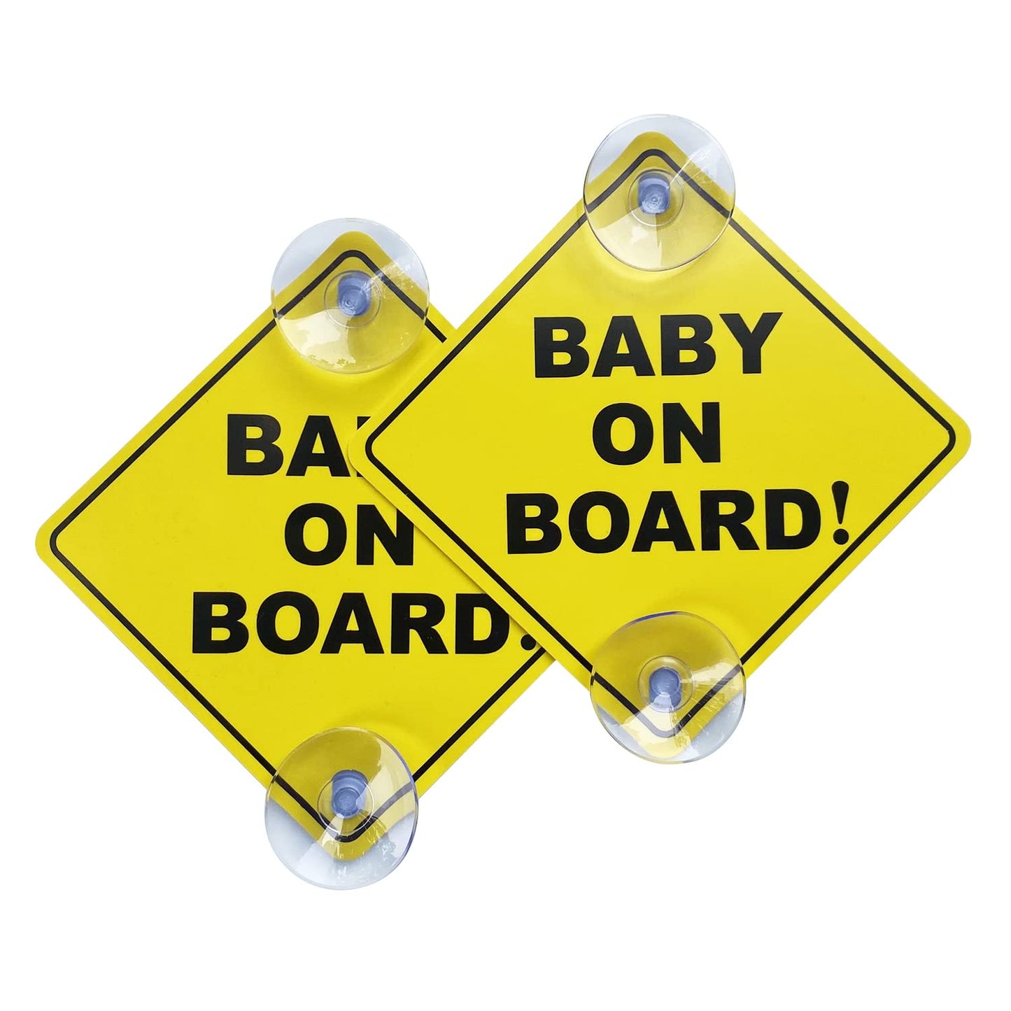 Baby on Board Sticker for Cars 2PCS , Baby On Board Warning Signs with Suction Cups , Durable and Strong Without Residue
