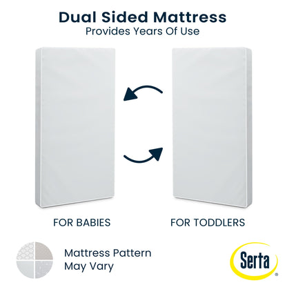 Serta Perfect Start Limited Dual Sided Baby Crib Mattress and Toddler Mattress, Breathable Fiber Core, GREENGUARD Gold Certified, Waterproof, 7 Year Warranty, Made in USA