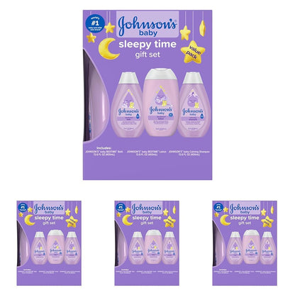 Johnson's Baby Sleepy Time Gift Set with Calming Bedtime Bath, Bedtime Lotion & Calming Shampoo, Baby Bedtime Essentials with Relaxing NaturalCalm Aromas, Hypoallergenic, 3 Items