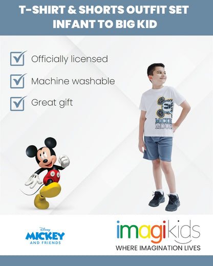 Disney Mickey Mouse T-Shirt and Shorts Outfit Set Infant to Big Kid Sizes (12 Months - 12)