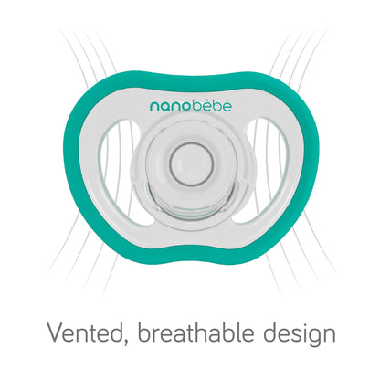 Nanobebe Active Baby Pacifiers 4-36 Months - Orthodontic, Lightweight and Vented, Curves Comfortably with Face Contour, 100% Silicone - BPA Free, Perfect Baby Registry Gift 4pk, White/Pink