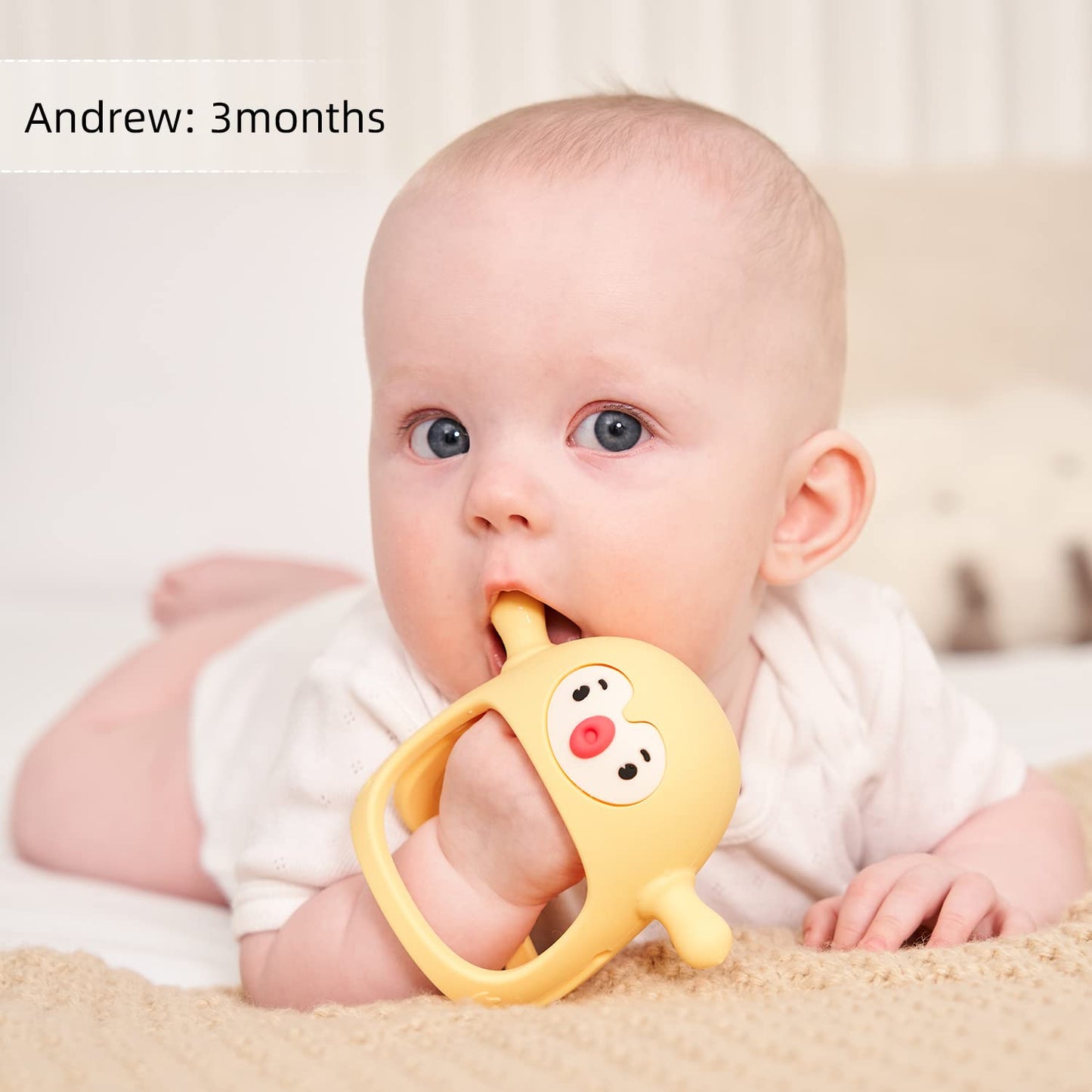 Smily Mia Penguin Teethers, Silicone TeethingToys for Babies 0-6Months, Baby Teethers for 3-6Months, Hand Teether for Infants, Teething/Teether Pacifiers for Infants, Light Purple