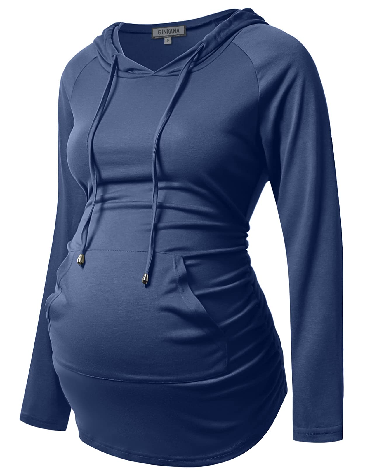 GINKANA Maternity Hoodie Long Sleeves Shirts Casual Maternity Top Pregnancy Sweatshirt Casual Clothes