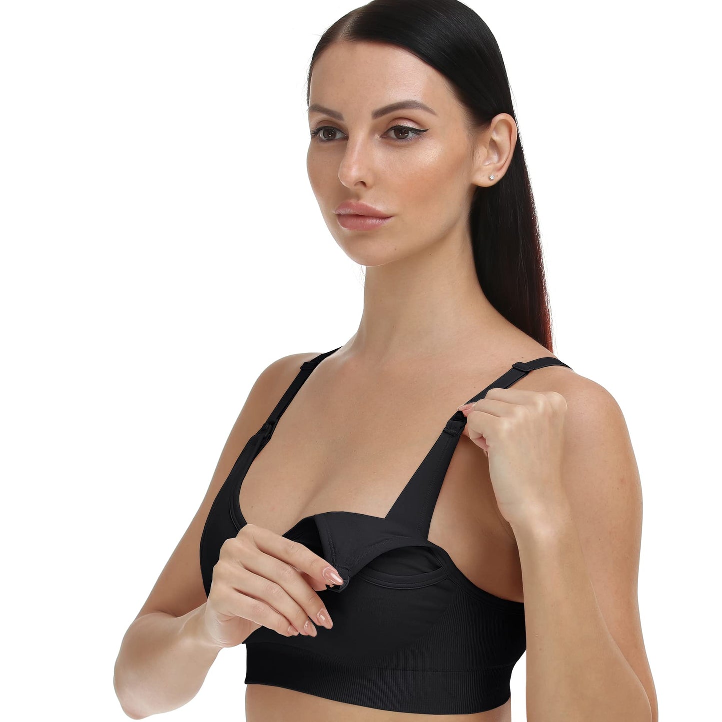GXXGE Nursing Bra Support Pumping Bra Hands Free All in One Maternity Bra Comfortable Breast No Pad Pumps Bra