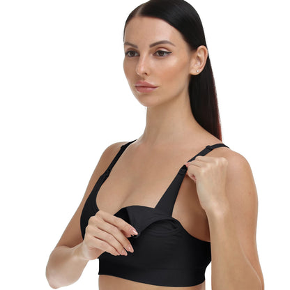 GXXGE Nursing Bra Support Pumping Bra Hands Free All in One Maternity Bra Comfortable Breast No Pad Pumps Bra