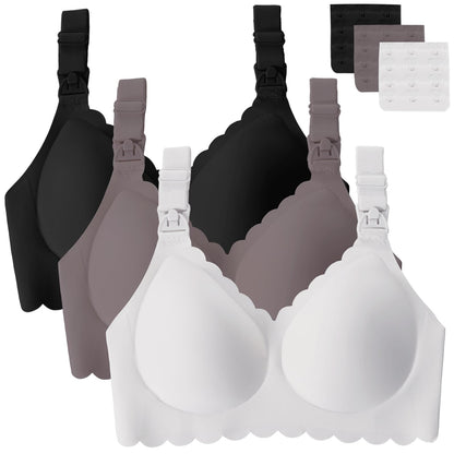 Gailife 3 Pack Nursing Bras for Breastfeeding Seamless Wireless Maternity Bras for Pregnancy Soft Sleep Bralette Pack