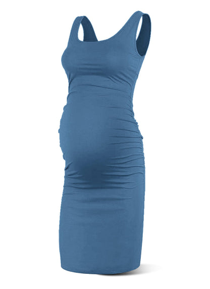 Rnxrbb S-2XL Women Summer Sleeveless Maternity Dress Pregnancy Tank Scoop Neck Mama Clothes Casual Bodycon Clothing