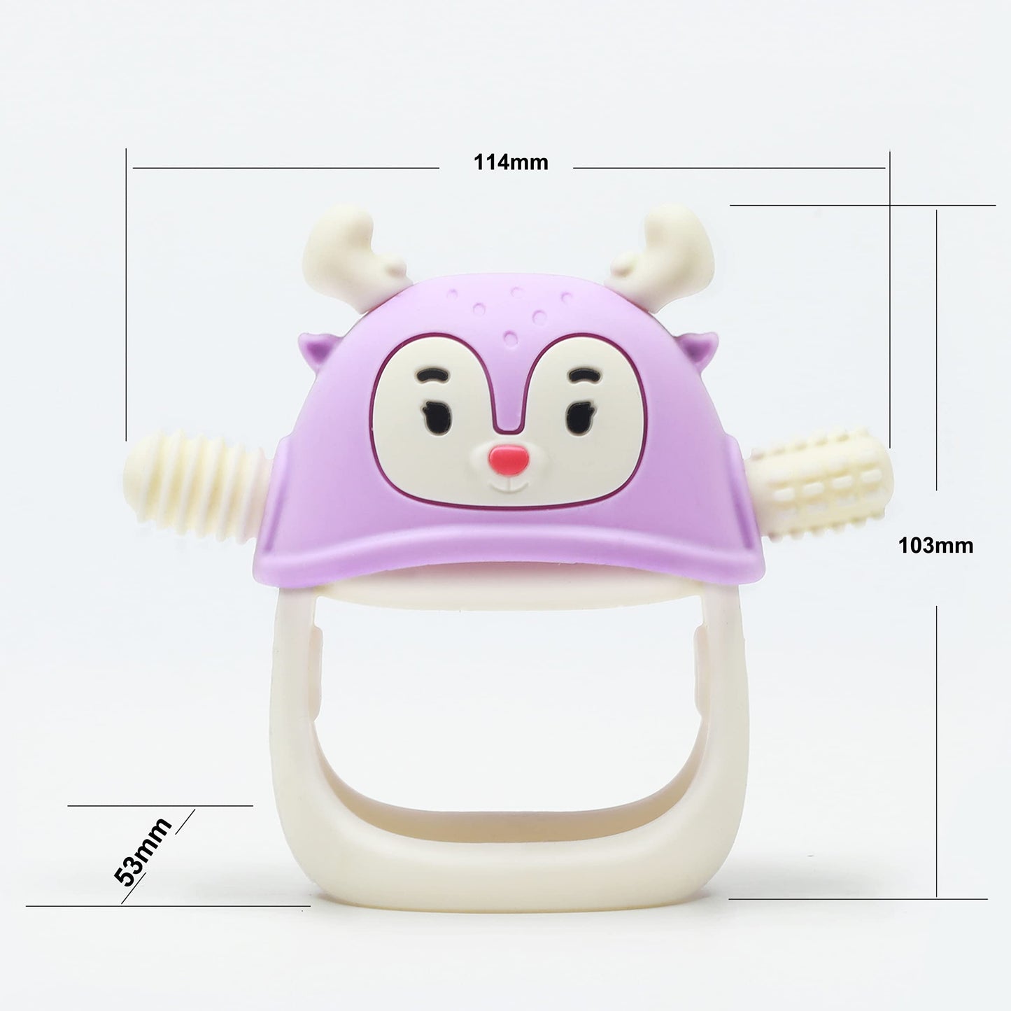 Smily Mia Penguin Teethers, Silicone TeethingToys for Babies 0-6Months, Baby Teethers for 3-6Months, Hand Teether for Infants, Teething/Teether Pacifiers for Infants, Light Purple