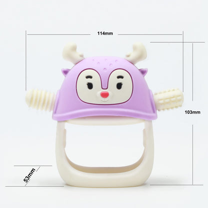 Smily Mia Penguin Teethers, Silicone TeethingToys for Babies 0-6Months, Baby Teethers for 3-6Months, Hand Teether for Infants, Teething/Teether Pacifiers for Infants, Light Purple