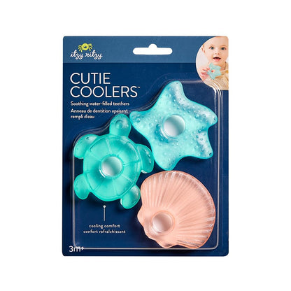 Itzy Ritzy Water-Filled Teethers - Cold Cutie Coolers Textured On Both Sides to Massage Sore Gums & Emerging Teeth - Can Be Chilled in Refrigerator, Set of 3 Green Cactus Water Teethers