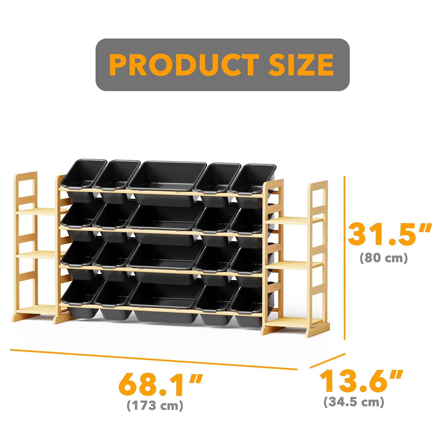 SpaceAid Toy Storage Organizer with 6 Shelves and 12 Bins, Bookshelf/Bookcase, Kids Bin Shelf, Toys Box for Playroom Organization for Bedroom & Room Decor, White, 52.3" W