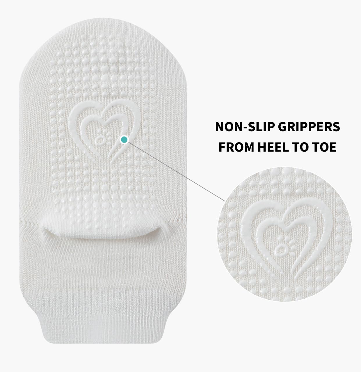 Bamboo Baby Non Slip Ankle Socks - Soft Cotton for Sensitive Skin (6 Pairs, Mixed Colors, Infants-Toddlers-Kids)