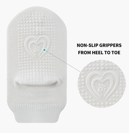 Bamboo Baby Non Slip Ankle Socks - Soft Cotton for Sensitive Skin (6 Pairs, Mixed Colors, Infants-Toddlers-Kids)