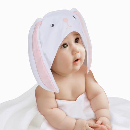 Lambs & Ivy Disney Baby Minnie Mouse Pink Cotton Hooded Baby Bath Towel