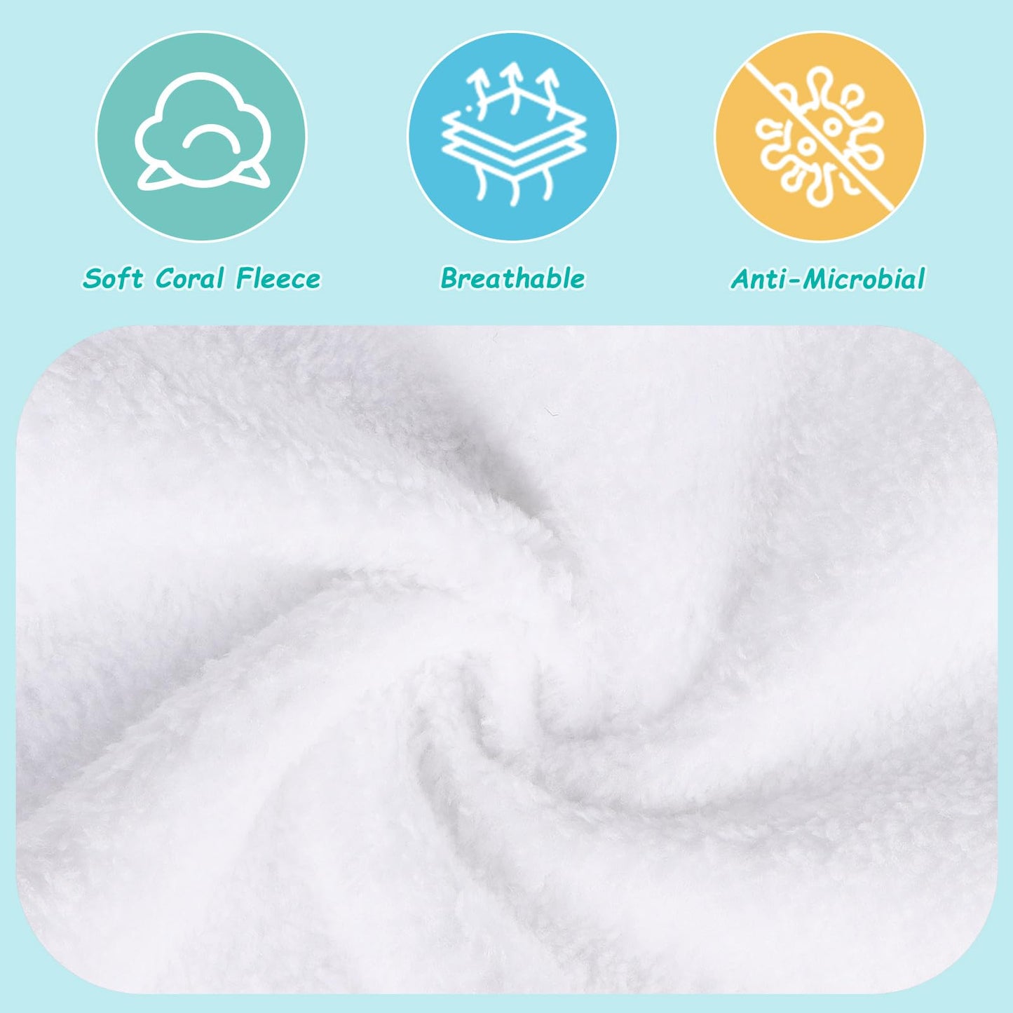 HOMEXCEL Baby Washcloths 24 Pack-Microfiber Coral Fleece Baby Bath Face Towel 7 x 9 Inch Extra Absorbent and Soft Burp Cloth and Wash Cloths for Newborn-Infants and Toddlers-Gentle On Sensitive Skin