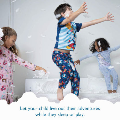 Disney Unisex Kids' 6-piece Snug-fit Cotton Matching Comfortable Pajama Set, Soft & Cute for Kids