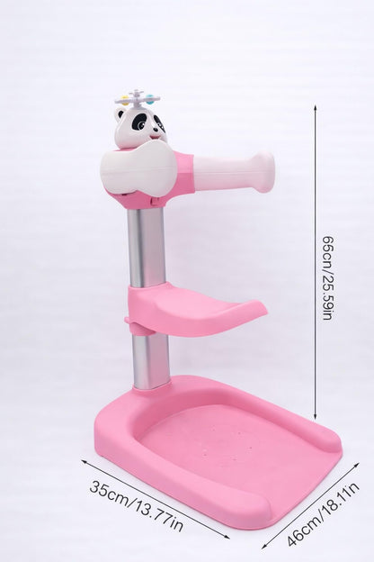 Baby Shower Stand with Built-in Seat and Bath Toy | Baby Bath Stand Height-Adjustable Washing Stand for Toddlers 6-36 Monts