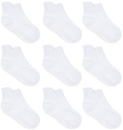 Zaples Baby Non Slip Grip Ankle Socks with Non Skid Soles for Infants Toddlers Kids Boys Girls