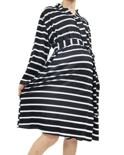SUFEINI Maternity Robe and Matching Baby Swaddle Blanket Set, Mommy Robe with Receiving Blanket Girls Boys Sleepwear