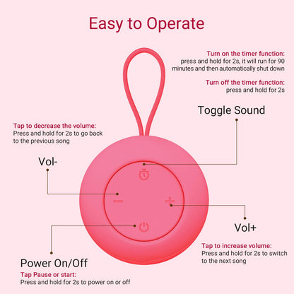 Portable Baby Sound Machine [White Noise for Babies Kids Adults][Timer Function][12 Soothing Sounds][Sleep Soother] 15 Hours Battery Life, Travel,Registry,Gifts,Shower,Clips on Baby Stroller