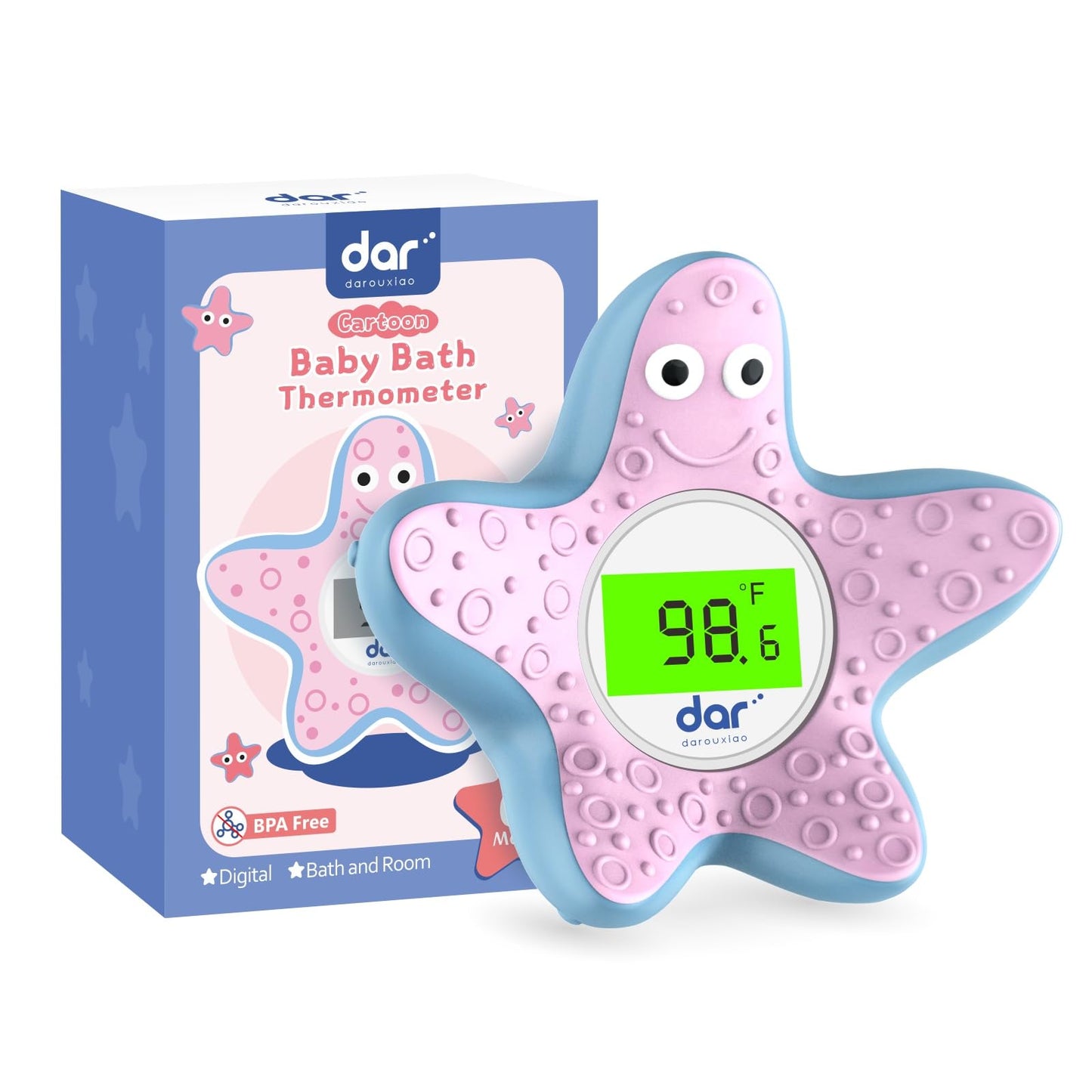 Baby Bath Thermometer, Digital Water Temperature Thermometers with 3 Color Backlit and Temperature Warning, Safety Bath Tube Thermometers Floating Toy for Infant, Toddler