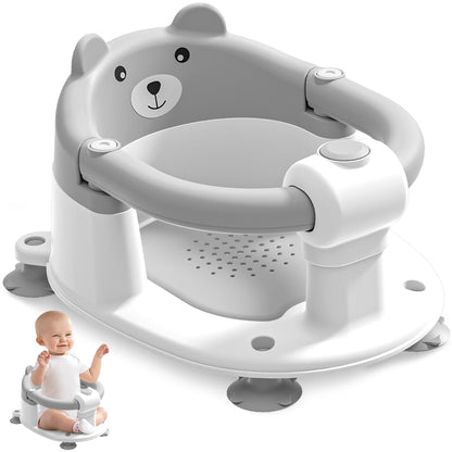 Baby Bath Seat for Babies 6 Months & up, Non-Slip Toddler Bath Seats for Babies Sitting Up, Safe Infant & Newborn Bathtub Chair with 4 Suction Cups & Soft Cushion for Shower,Blue