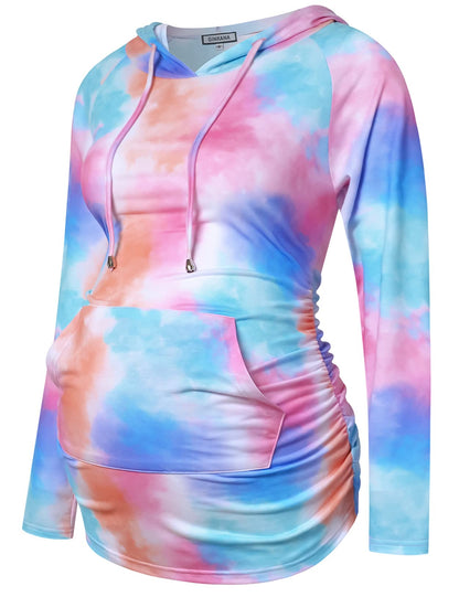 GINKANA Maternity Hoodie Long Sleeves Shirts Casual Maternity Top Pregnancy Sweatshirt Casual Clothes