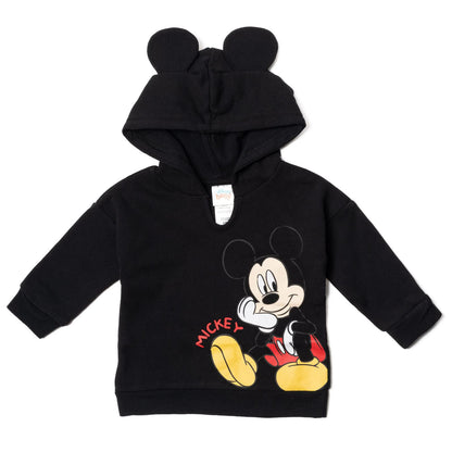 Disney Classics Winnie the Pooh Mickey Mouse Baby Hoodie Bodysuit and Pants 3 Piece Outfit Set (Newborn - 24 Months)