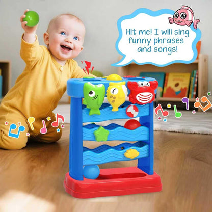 Toys for Toddlers 12-18 Months, Montessori Musical Toy for Baby 12-18 Months, Interactive Feeding Toy with Lights, Sensory Cause and Effect Game, Christmas Birthday Gifts for Boys Age 1-2 years old
