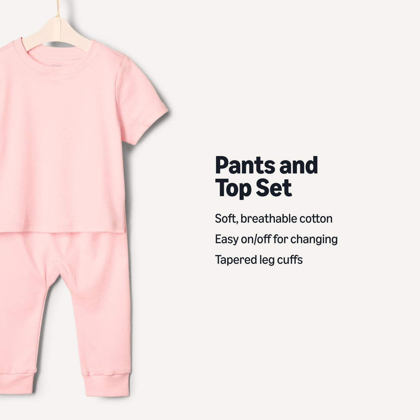 Amazon Essentials x Sofia Grainge Unisex Toddlers and Babies' Cotton Knit Short Sleeve Shirt & Pants Set