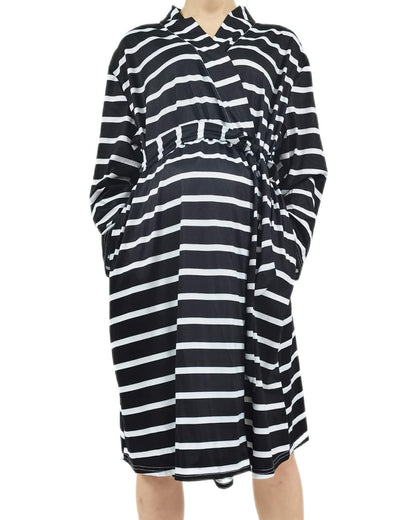 SUFEINI Maternity Robe and Matching Baby Swaddle Blanket Set, Mommy Robe with Receiving Blanket Girls Boys Sleepwear