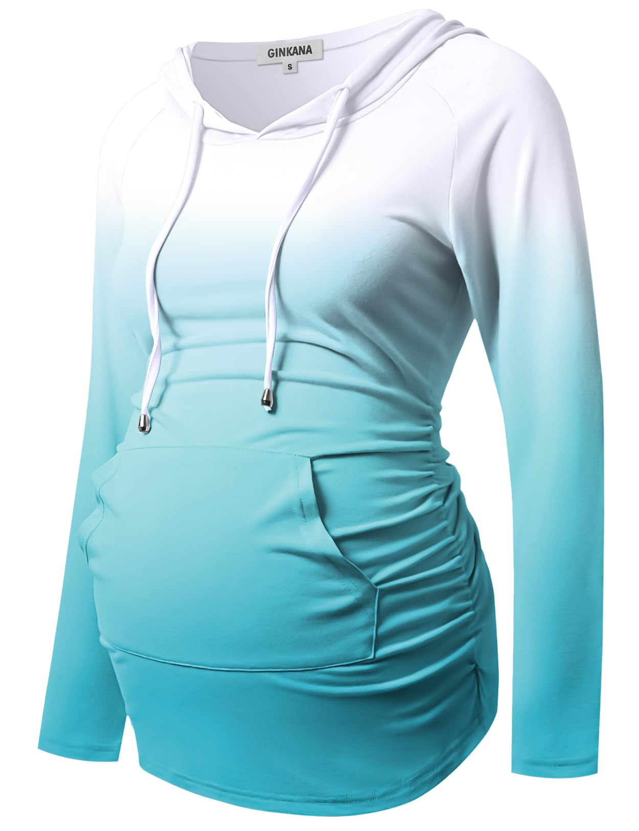 GINKANA Maternity Hoodie Long Sleeves Shirts Casual Maternity Top Pregnancy Sweatshirt Casual Clothes