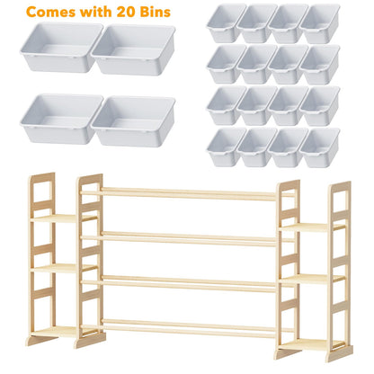 SpaceAid Toy Storage Organizer with 6 Shelves and 12 Bins, Bookshelf/Bookcase, Kids Bin Shelf, Toys Box for Playroom Organization for Bedroom & Room Decor, White, 52.3" W