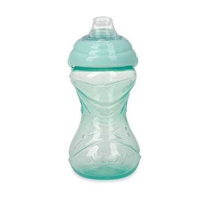 Nuby Clik-It Soft Spout No-Spill Easy Grip Sippy Cup - (3-Pack) 10 Oz - 6+ Months - Neutral