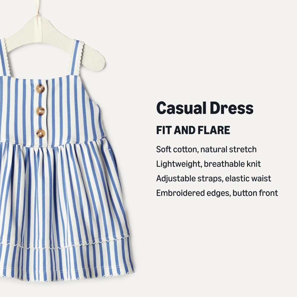 Amazon Essentials x Sofia Grainge Toddlers and Baby Girls' Cotton Casual Fit and Flare Dress