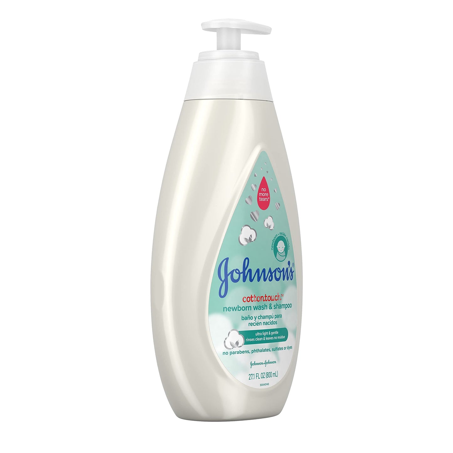 Johnson's CottonTouch Newborn Baby Body Wash & Shampoo, Gentle & Tear-Free, Made with Real Cotton, Gently Washes Away Dirt & Germs, for Sensitive Skin, Baby Essentials, 13.6 fl. oz